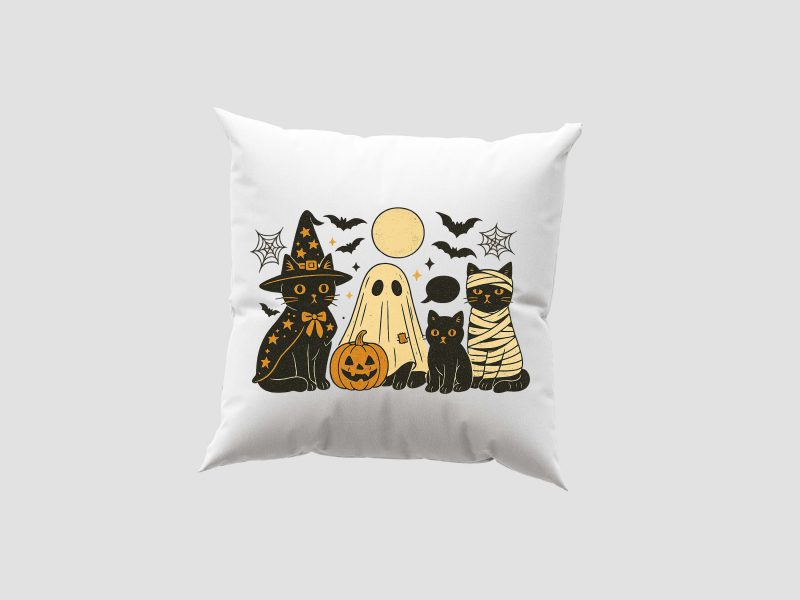 Cica Halloween - Párnahuzat