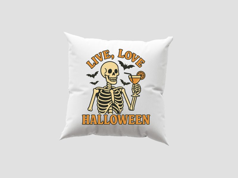 Live, Love, Halloween - Párnahuzat
