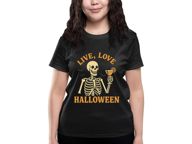 Live, Love, Halloween - női környakú