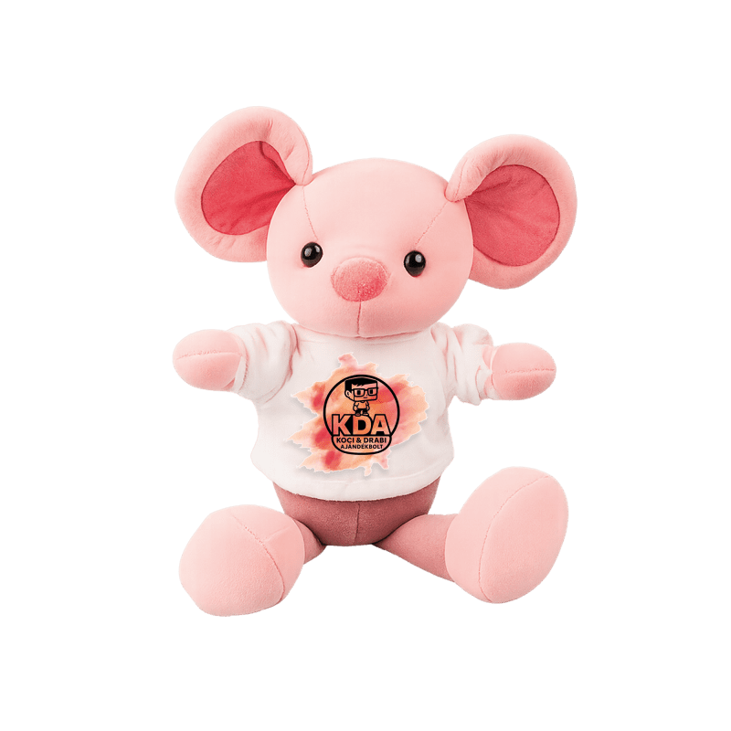 Plüss egérke rózsaszín M-es pólóval