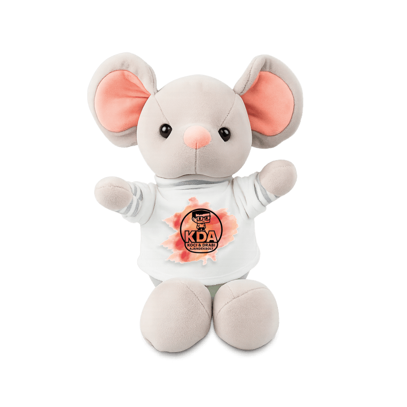 Plüss egérke szürke M-es pólóval