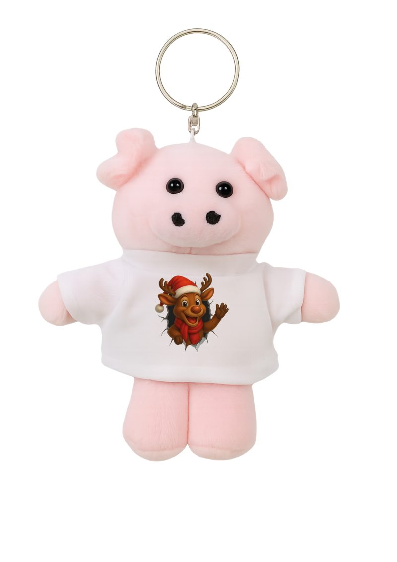 Szarvas plüss malac kulcstartó