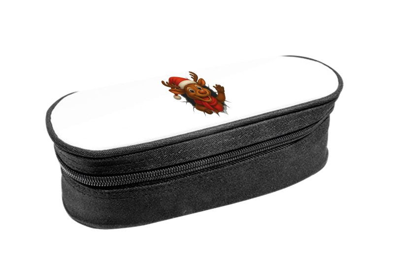 Szarvas fekete ovális tolltartó