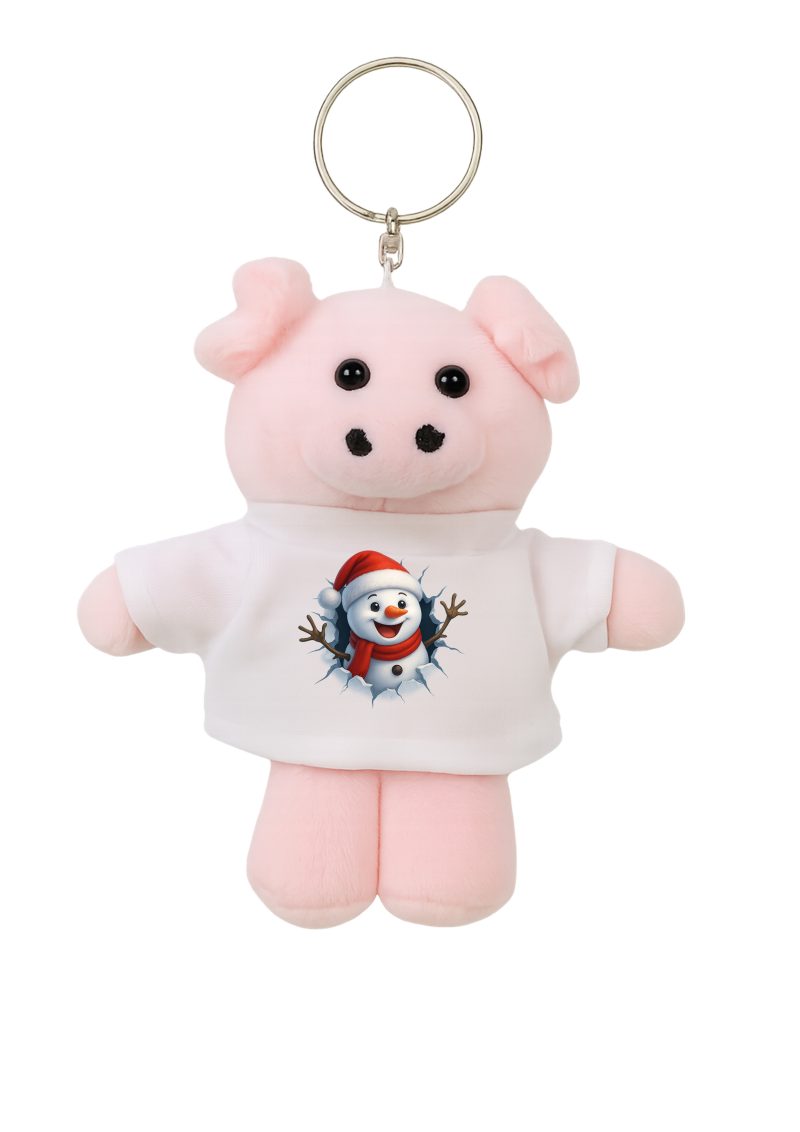 Hóember plüss malac kulcstartó