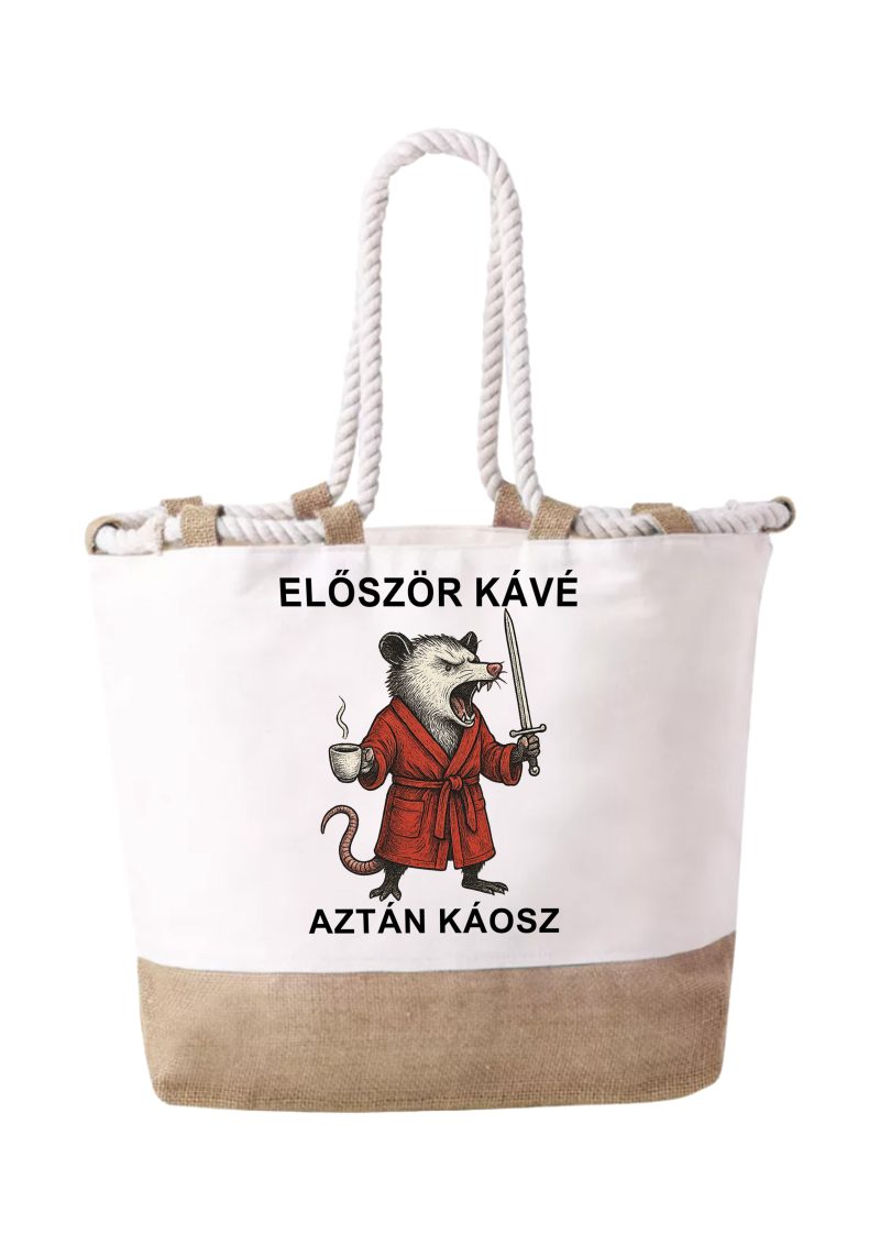 Először kávé, aztán káosz strandtáska