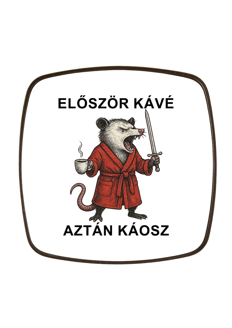 Előszőr kávé, aztán káosz fém hűtőmágnes