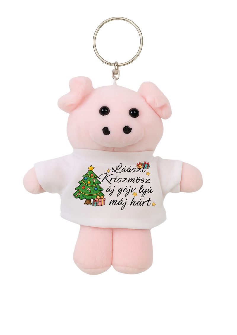 Lászt kriszmösz plüss malac kulcstartó