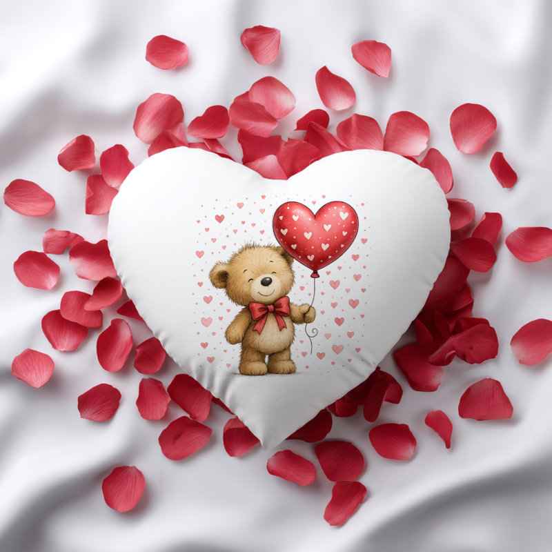 Maci lufival szív párna