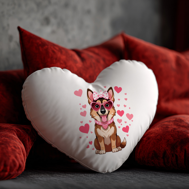 Német juhász lány szív párna