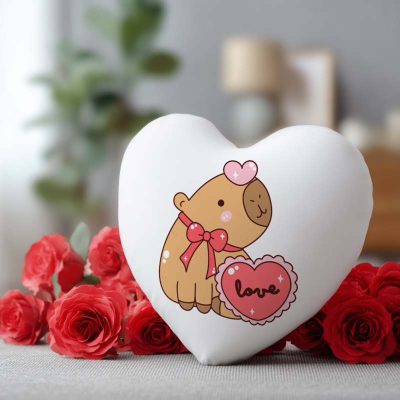 Capybara love szív párna