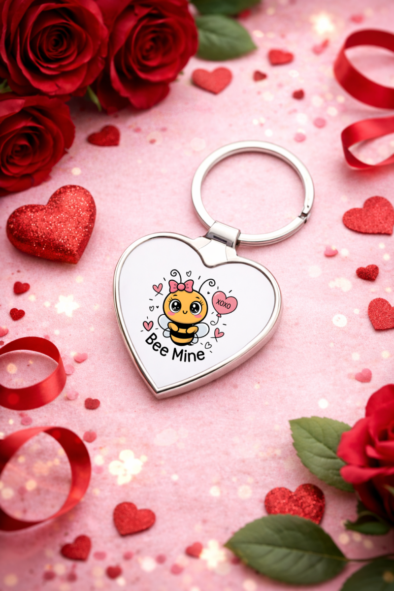 Bee mine méhecske szív alakú kulcstartó