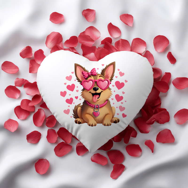 Corgi szív párna