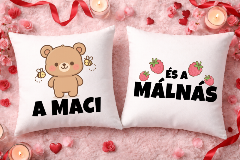 A maci és a málnás - Páros párnahuzat