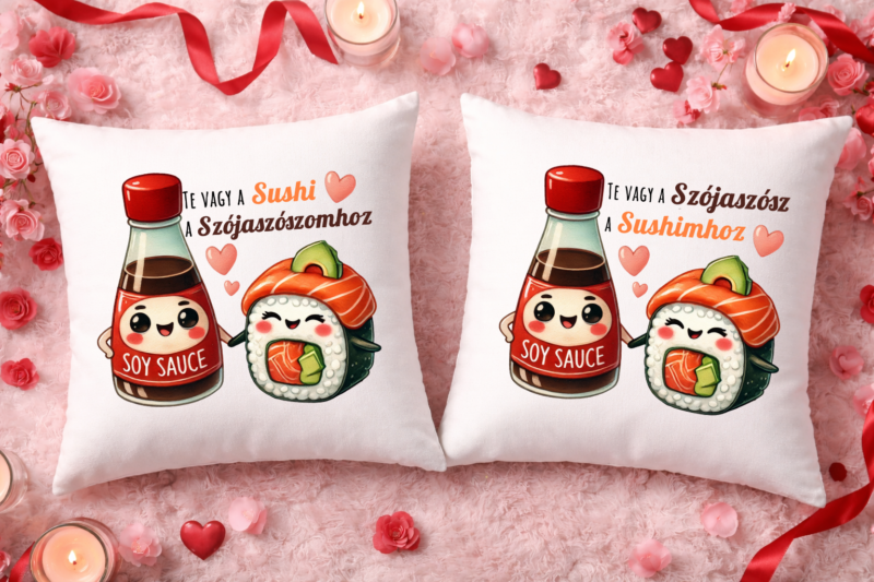 Te vagy a szójaszósz/sushi - Páros párnahuzat