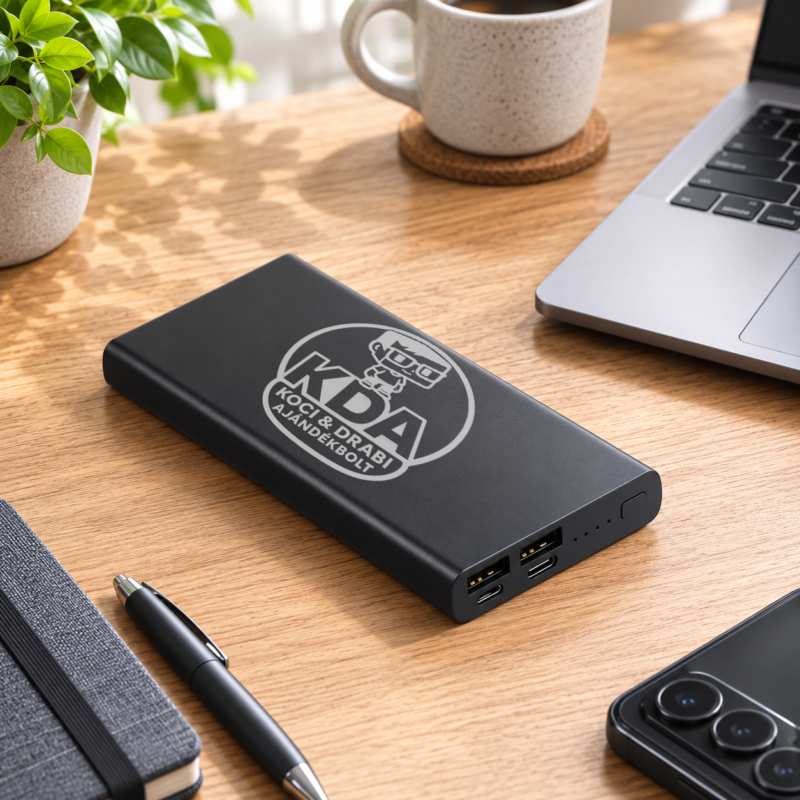 Egyedi gravírozott újrahasznosított alumínium powerbank – 10 000 mAh