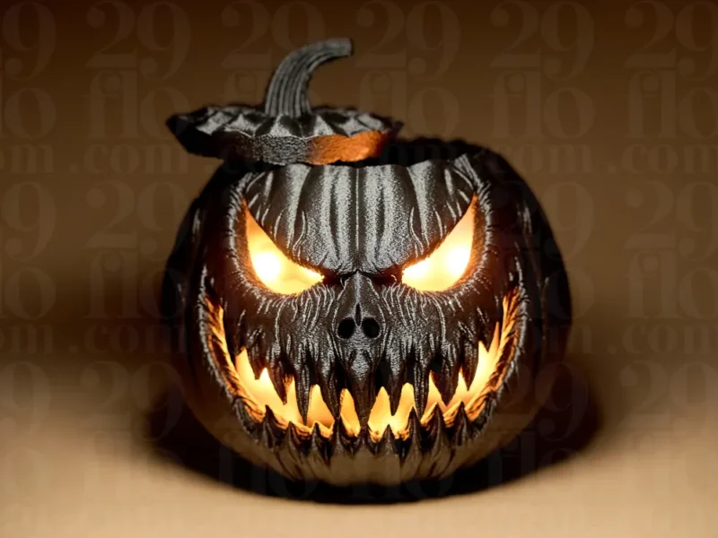 Halloweeni töklámpás levehető fedővel